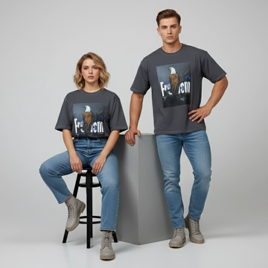 Eagle Freedom Unisex Oversize Fit T-Shirt
