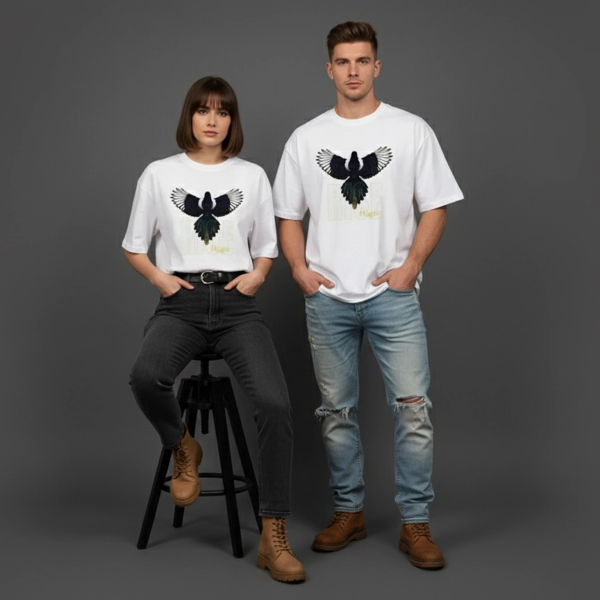 “Rise High” Bird Unisex Oversize Fit T-Shirt